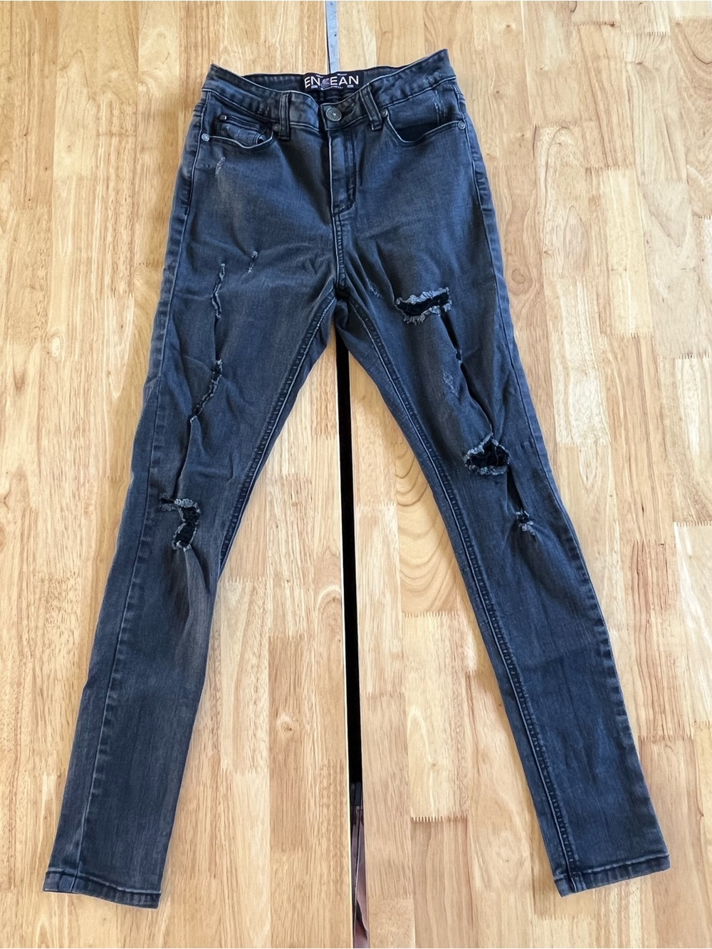 Enjean Black Distressed Skinny Jeans — Slim Ripped Style